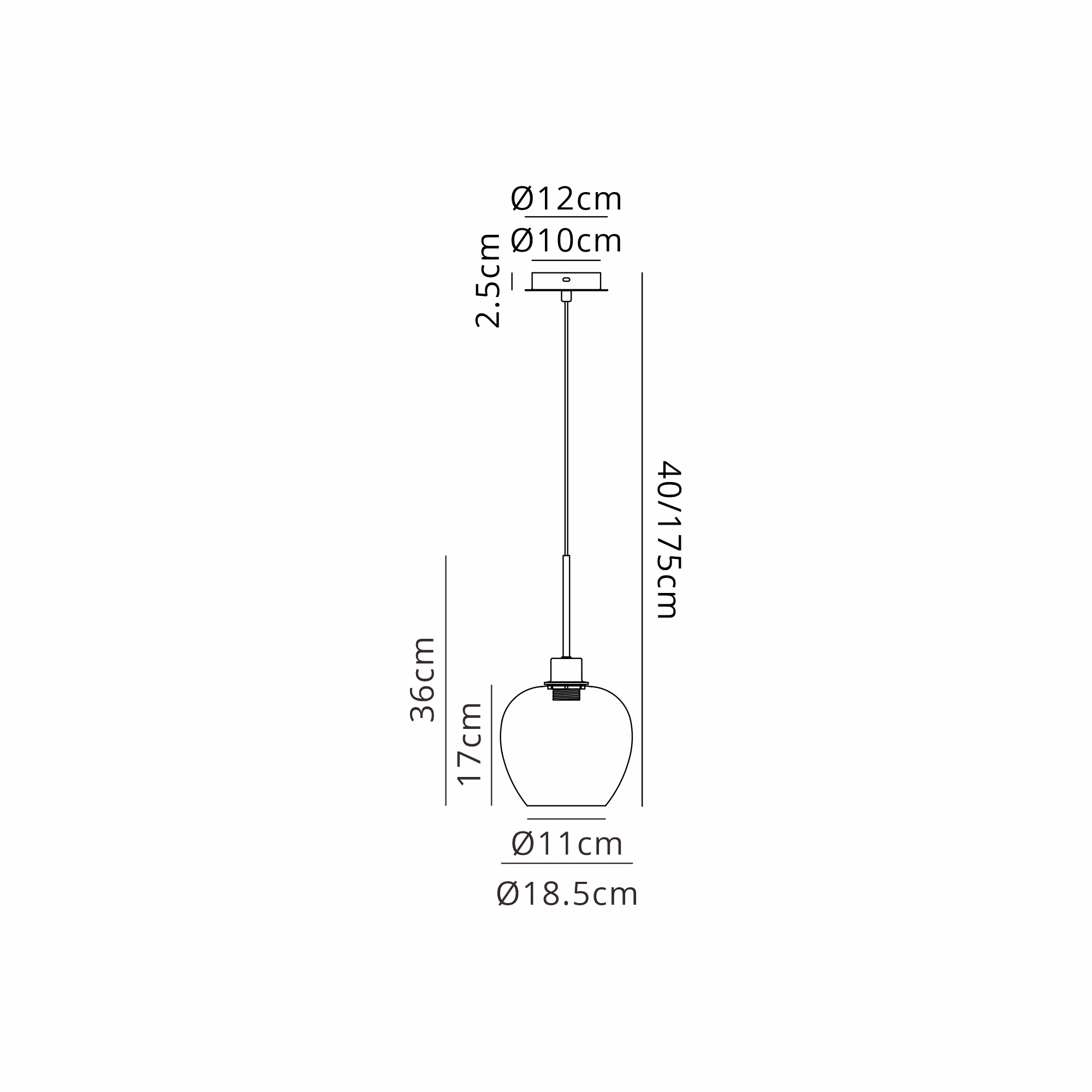 DK1358  Lori cm Single Pendant, 1 Light Adjustable E27, Satin Nickel/Clear Wine Shades